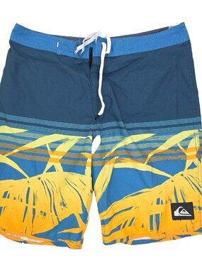 Quiksilver Recycled Boardshorts Mens 31x9" Blue Lightweight Swim Trunks Striped